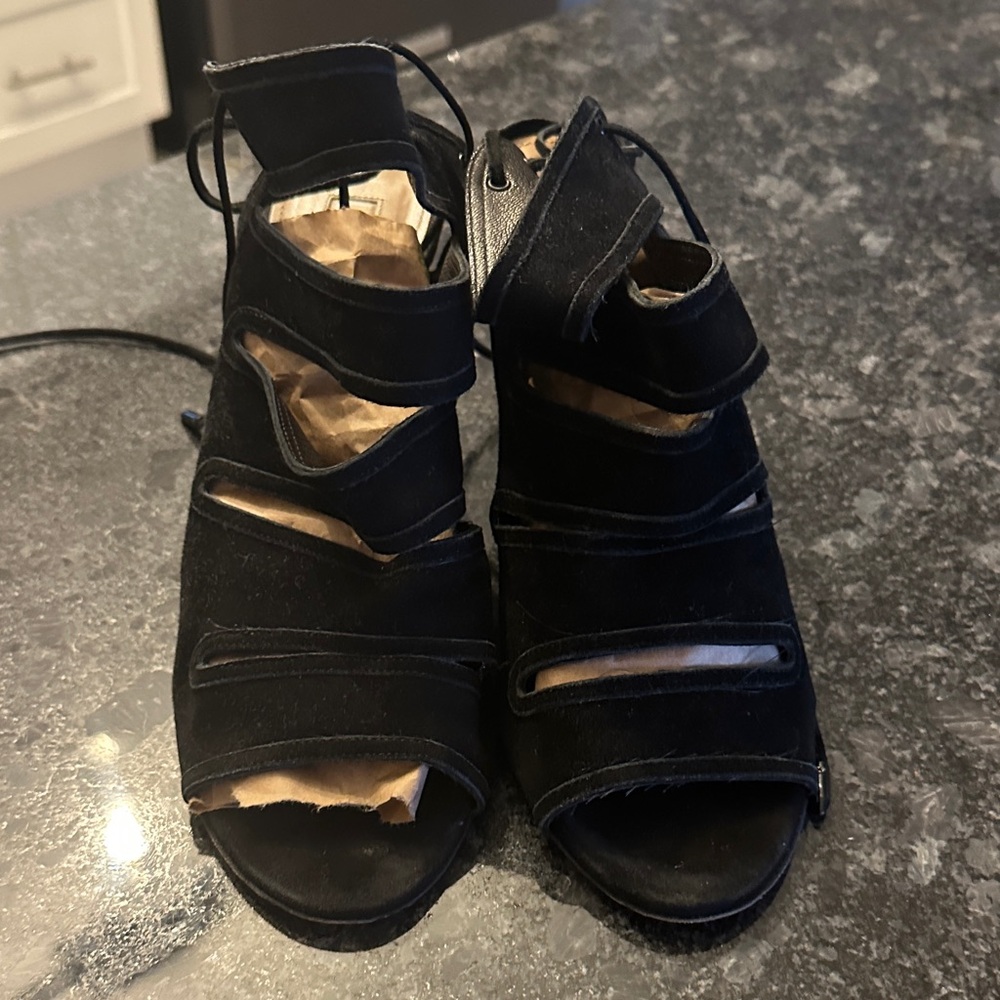 Aquazzura Black Strappy Heels gently worn authentic